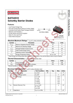 BAT54XV2 datasheet  